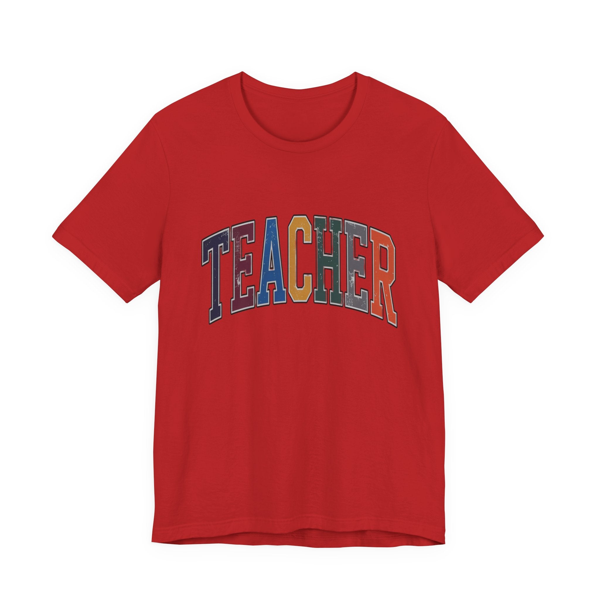Teacher Vintage Lettering T‑Shirt — Retro Collegiate Teacher Tee