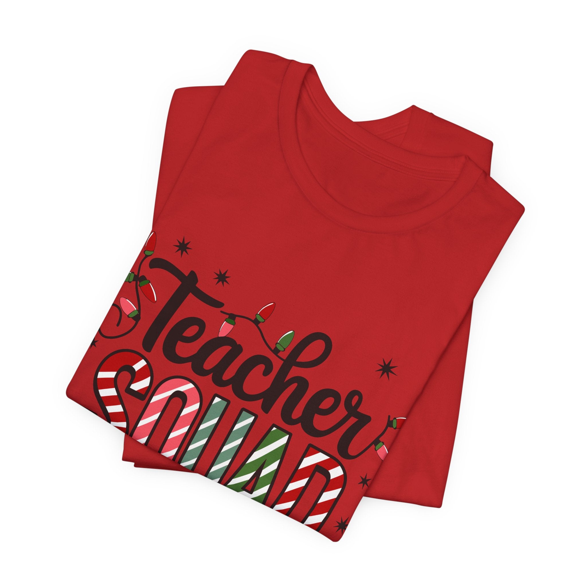 Teacher Squad T-Shirt — Festive Candy Cane Holiday Teacher Tee