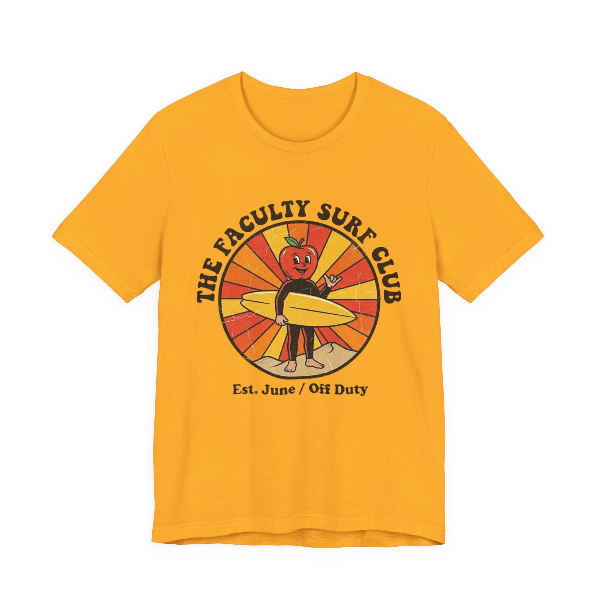 The Faculty Surf Club T-Shirt — Retro Surf Apple Design