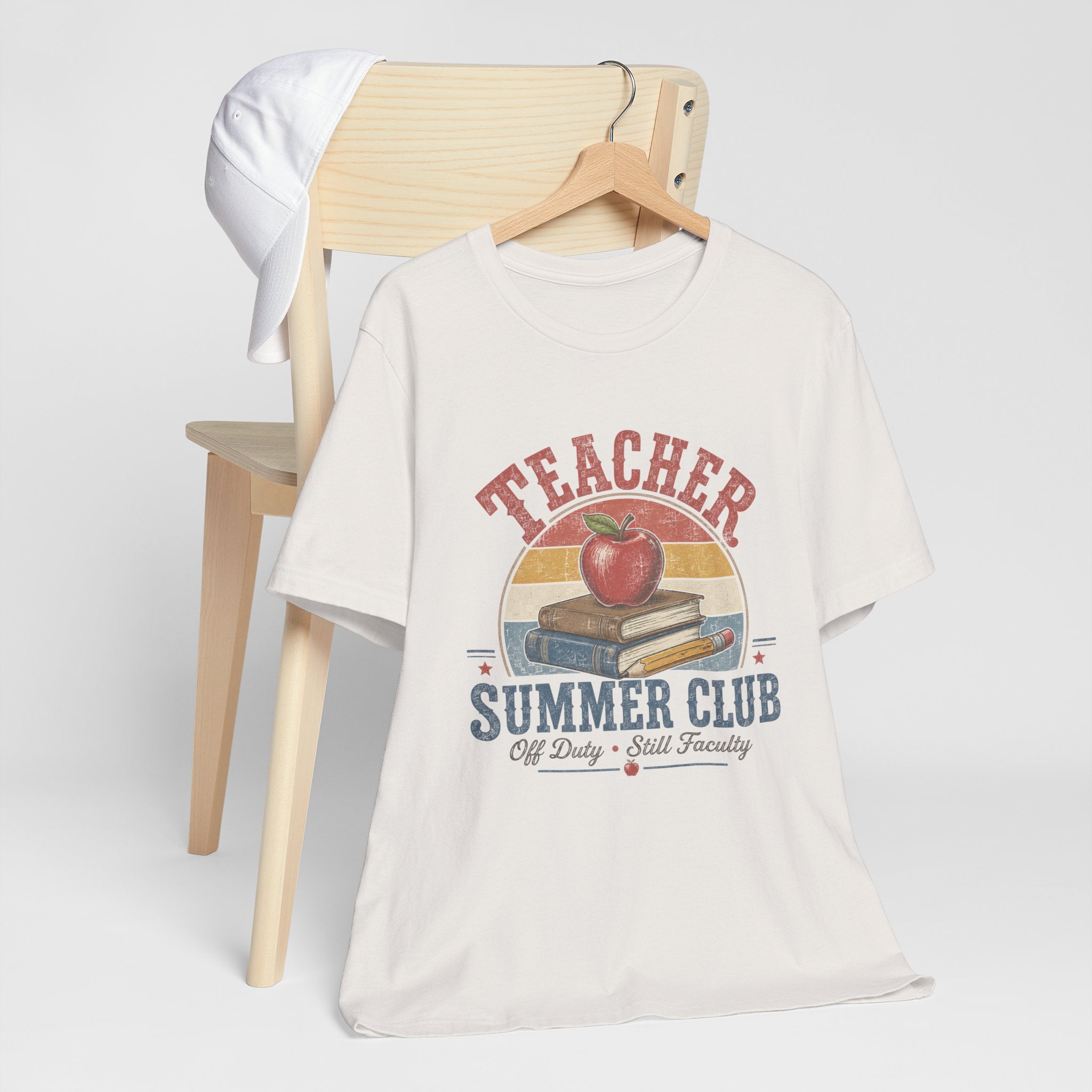 Teacher Summer Club T-Shirt — Retro Apple & Books Tee for Educators