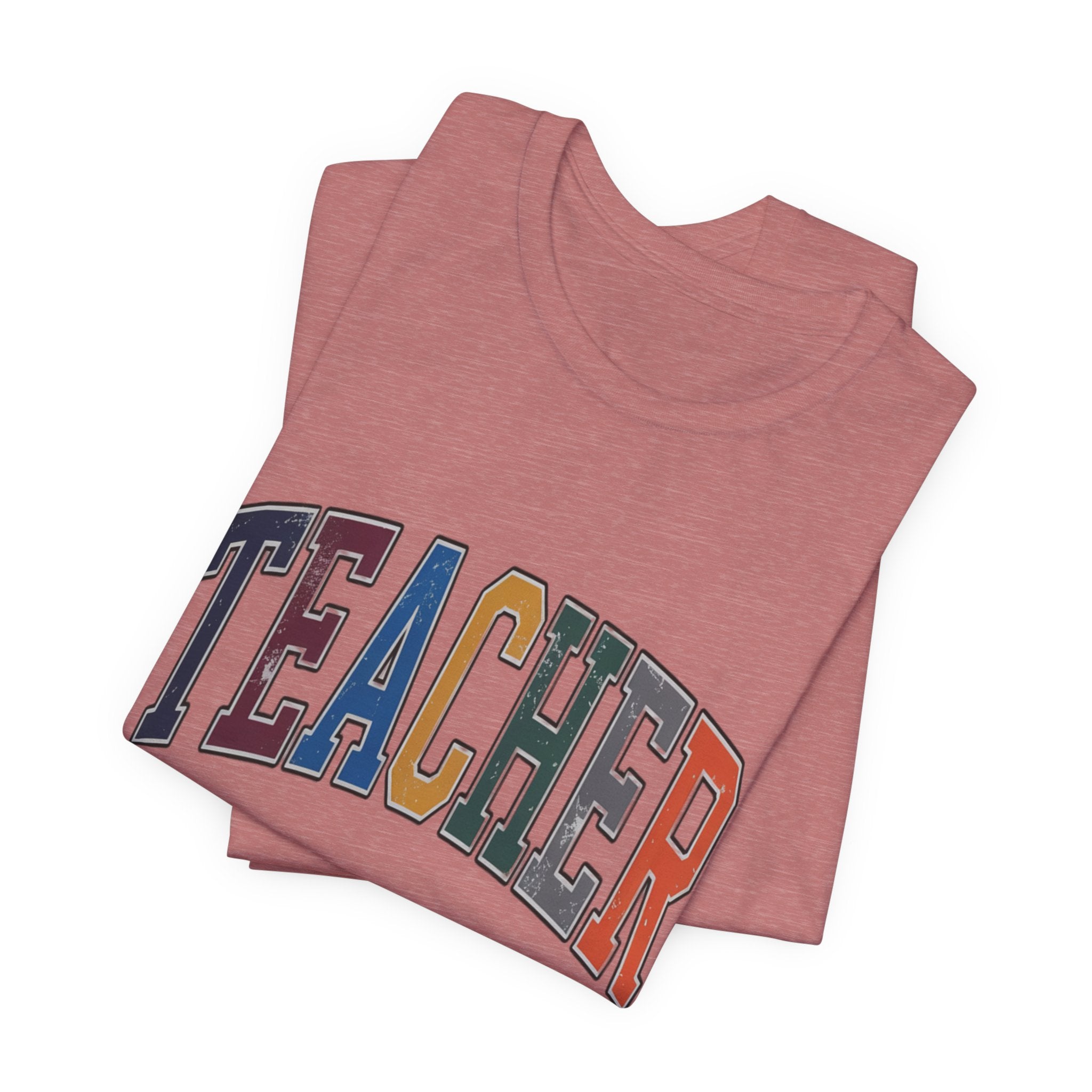 Teacher Vintage Lettering T‑Shirt — Retro Collegiate Teacher Tee
