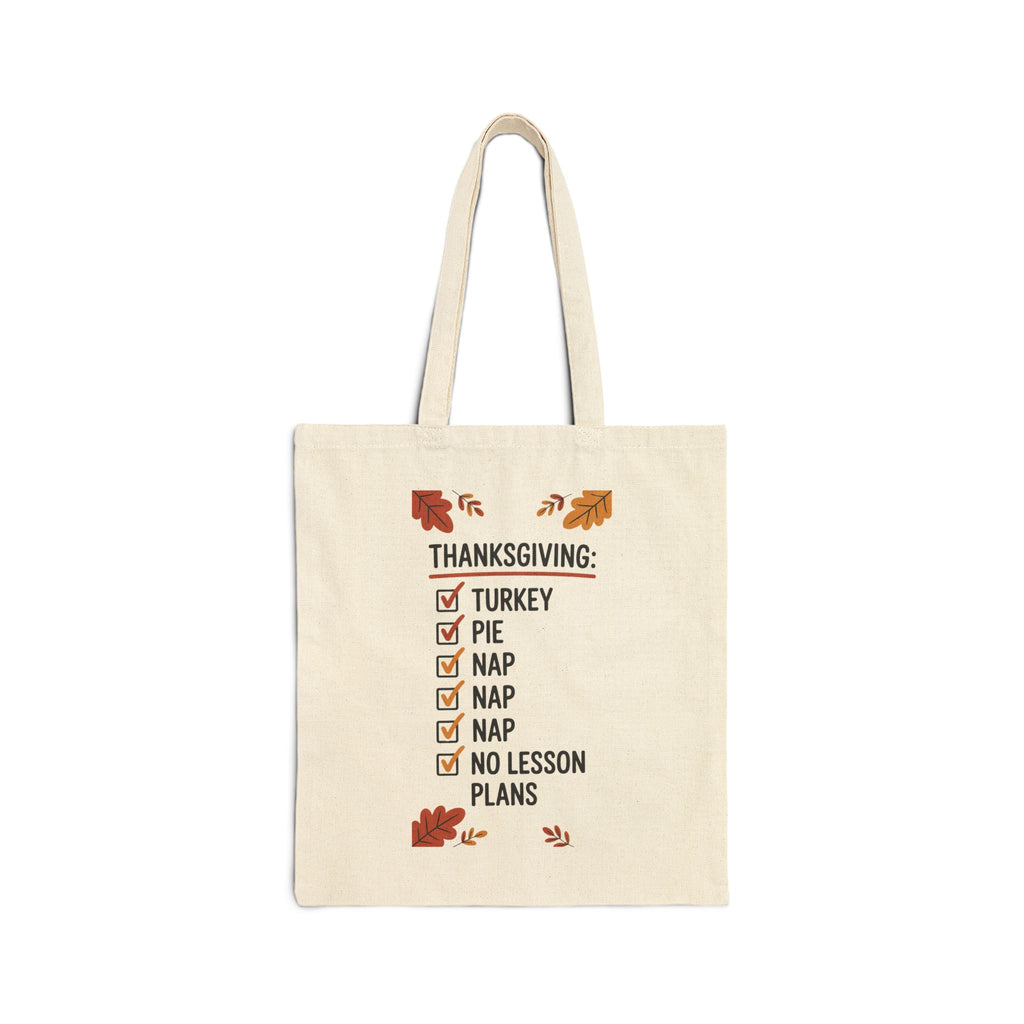 Thanksgiving Checklist Cotton Canvas Tote Bag