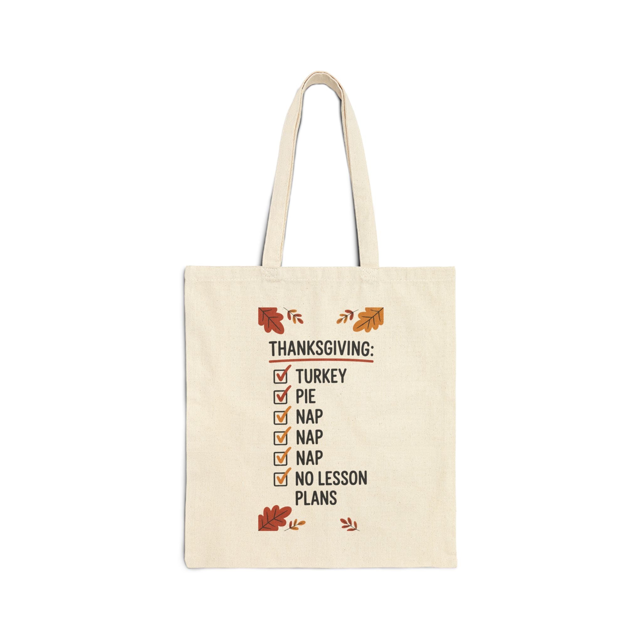 Thanksgiving Checklist Cotton Canvas Tote Bag