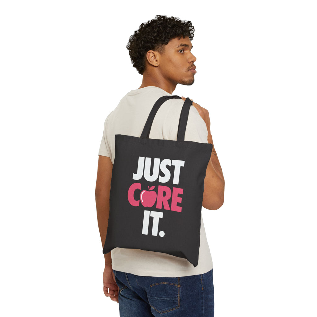 'Just Cure It' Inspirational Quote Stylish Cotton Canvas Tote Bag - Eco-Friendly Tote Bag,