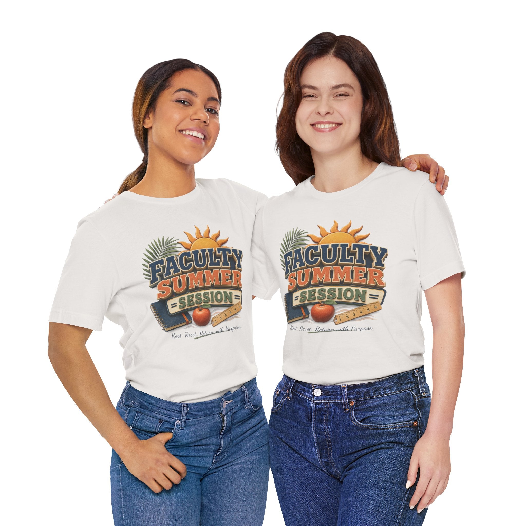 Faculty Summer Session T-Shirt — Retro Palm Sun Campus Tee