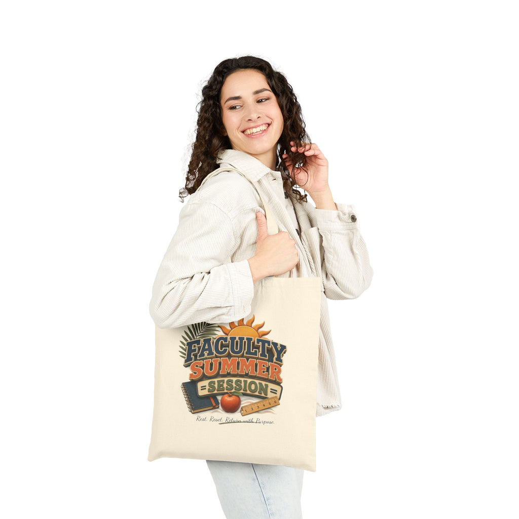 Tote Bag — 'Faculty Summer Session' Vintage Camp Graphic Canvas Tote
